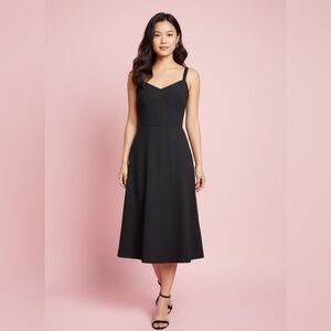 J. Crew Black Midi Dress